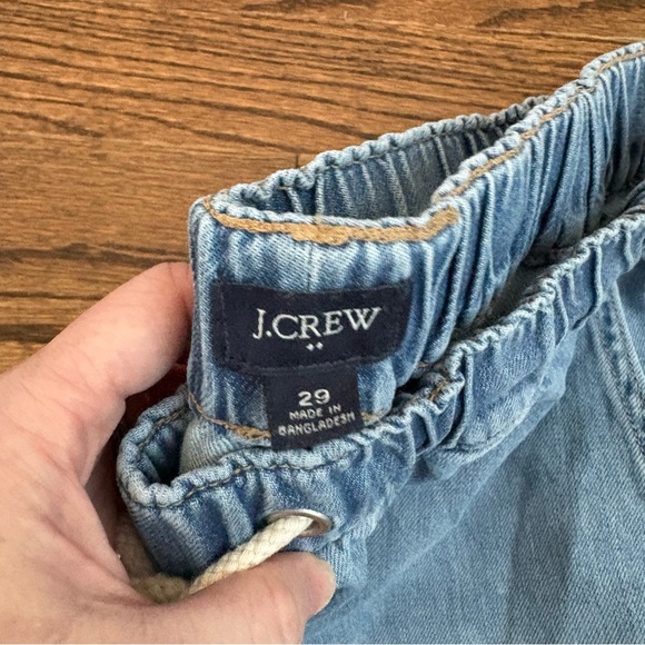 J Crew Woman's Size 29 Denim Jogger Pants w/Rope Tie Closure - Picture 6 of 9